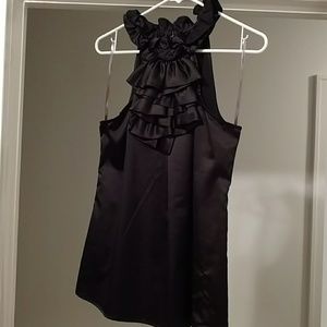 Black ruffle blouse